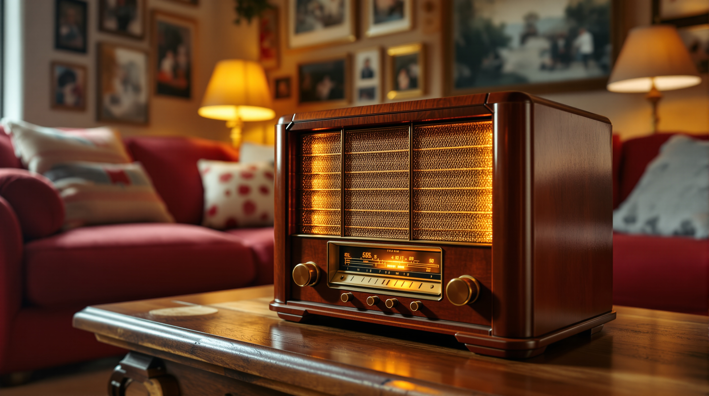 Vintage radio representing the Gospel Hour broadcast tradition